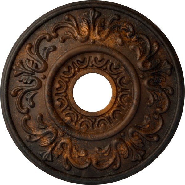 Ekena Millwork Valletta Ceiling Medallion (Fits Canopies up to 3 1/2"), Hand-Painted Rust, 18"OD x 3 1/2"ID x 1"P CM18VLRUS - main